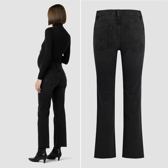 HUDSON Remi Straight Ankle Maternity JEANS Size 26 Black Stretch Denim NEW $185 - Picture 2 of 12